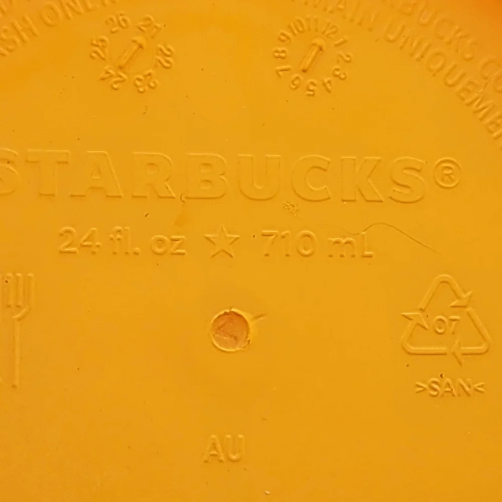 🍊 Starbucks 2022 Orange Mango Venti Tumbler 24 oz Jeweled Grid - Nice! - Picture 5 of 6